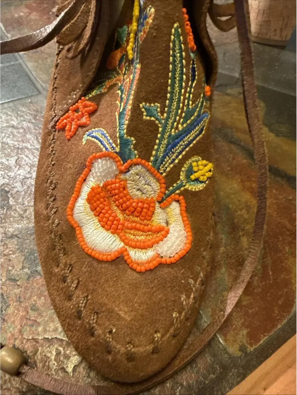 Tory Birch Brown Suede Classic Boot Embroidered One Of A Kind Beauty Size 10